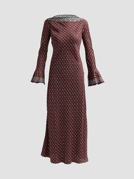 DÔEN Women's Davina Paisley Silk Bias-Cut Maxi Dress