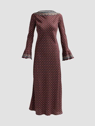 DÔEN Women's Davina Paisley Silk Bias-Cut Maxi Dress