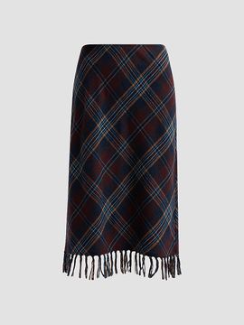 DÔEN Women's Elowette Knotted Fringe Midi Skirt