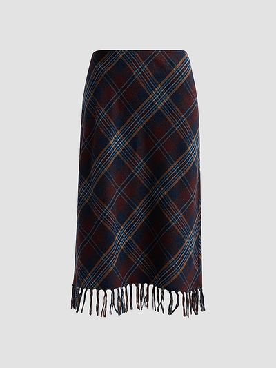 DÔEN Women's Elowette Knotted Fringe Midi Skirt