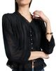 DÔEN Women's Hillock Lace-Trim Cotton Top - 6