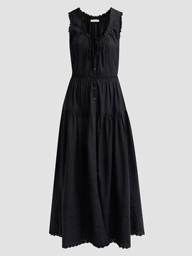 DÔEN Women's Hortense Button-Front Cotton Maxi Dress