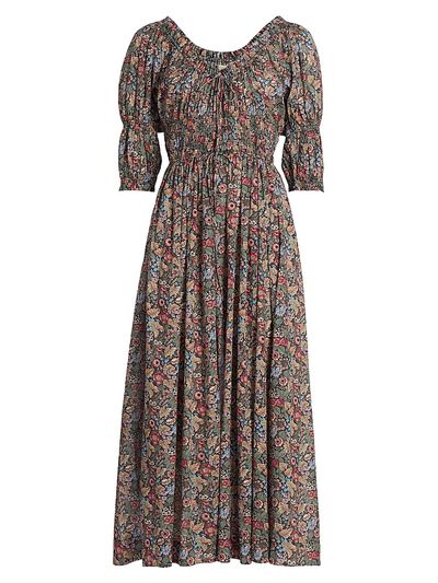 DEN - Women's Ischia Floral Cotton Midi-Dress DEN - Women's Ischia Floral Cotton Midi-Dress