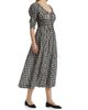 DÔEN Women's Ischia Gingham Cotton Tie-Waist Midi Dress - 2