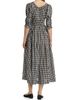 DÔEN Women's Ischia Gingham Cotton Tie-Waist Midi Dress - 5