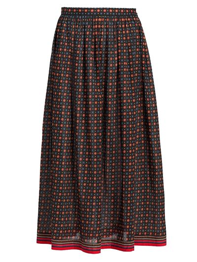 DÔEN Women's Marciette Floral Cotton Midi-Skirt