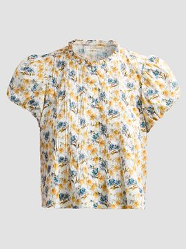 DÔEN Women's Millie Pintuck Cotton Top