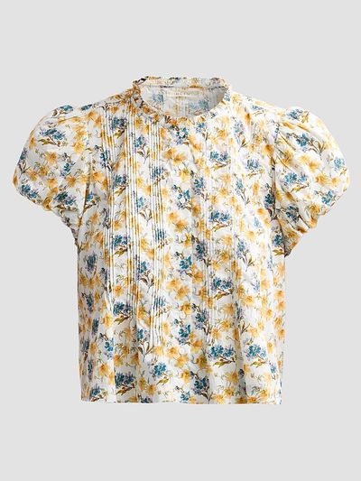 DÔEN Women's Millie Pintuck Cotton Top