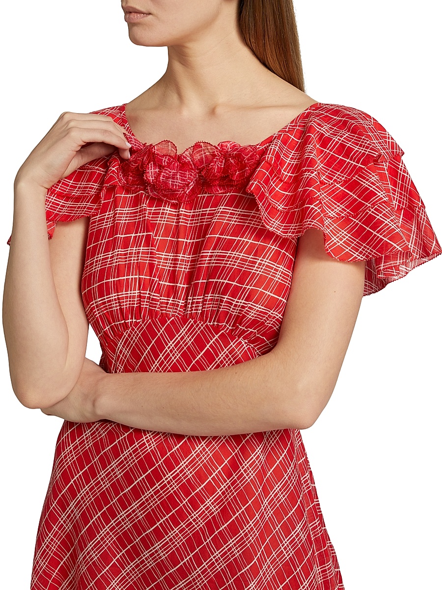 strapless open back dress Maxime Dress - Norfolk Plaid main image 1