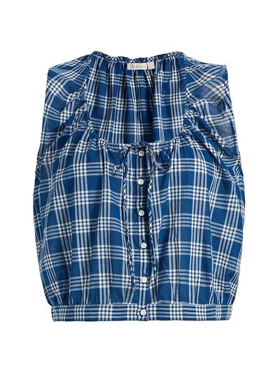DÔEN Women's Theo Plaid Cotton Top