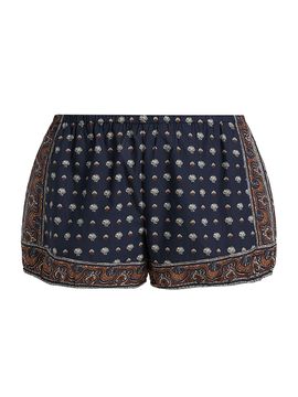 DÔEN Women's Vienna Shell-Print Cotton Shorts