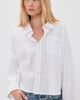 Denimist Denimist Bailey Cropped Button Down Shirt Light Blue Wide Pinstripe - 2