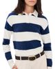 Denimist Denimist Cropped Rugby Sweater Royal Blue Ecru Stripe - 1