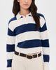 Denimist Denimist Cropped Rugby Sweater Royal Blue Ecru Stripe - 2