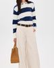 Denimist Denimist Cropped Rugby Sweater Royal Blue Ecru Stripe - 5