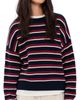 Denimist Denimist Oversized Rolled Neck Striped Sweater Navy Red Cream Stripe - 1