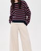 Denimist Denimist Oversized Rolled Neck Striped Sweater Navy Red Cream Stripe - 5
