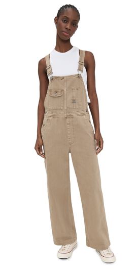Denimist Denimist Slouch Bib Overalls Worn Khaki