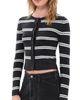 Denimist Denimist The Riley Cardigan Charcoal Ecru Grey Stripe - 1