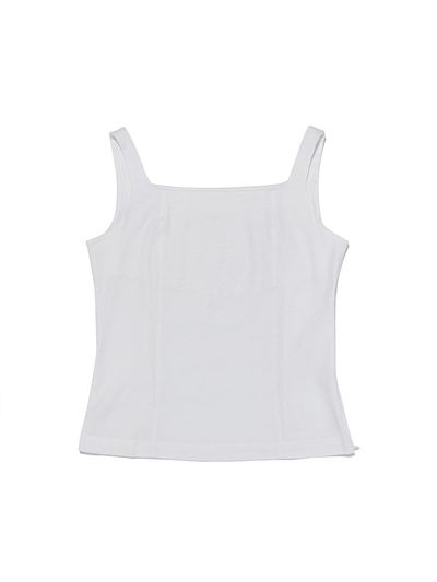 depasion Square Neck Ramie Linen Spandex Sleeveless (White)