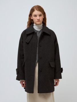 DEPOUND balmacaan half coat - charcoal