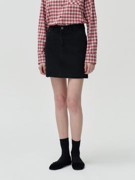 DEPOUND Basic Mini Denim Skirt [Black]