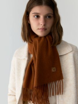 DEPOUND Cashmere Wool Blended Leather Point Scarf