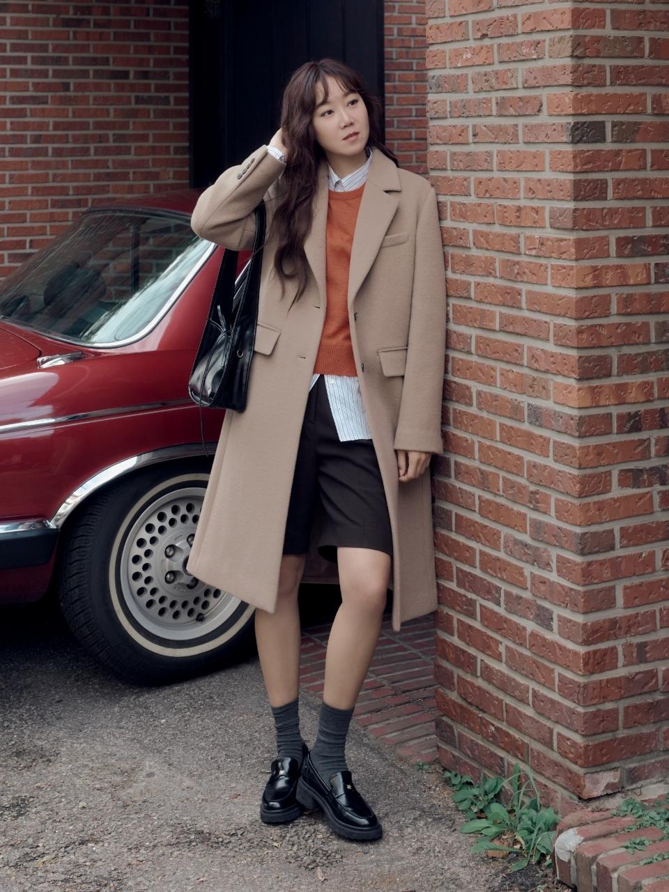 DEPOUND cashmere wool single coat - beige