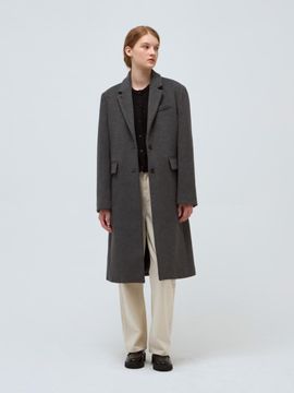 DEPOUND cashmere wool single coat - dark gray