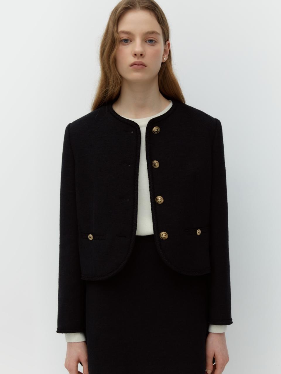 DEPOUND Classic Tweed Jacket (Black)