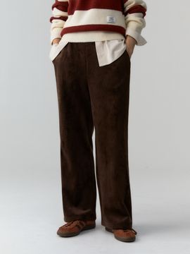 DEPOUND Corduroy Banded Pants - Brown
