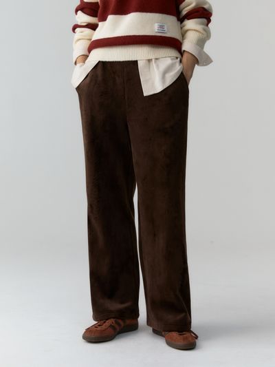 DEPOUND Corduroy Banded Pants - Brown