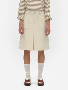 DEPOUND Denim Midi Skirt_Ecru