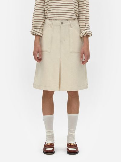 DEPOUND Denim Midi Skirt_Ecru
