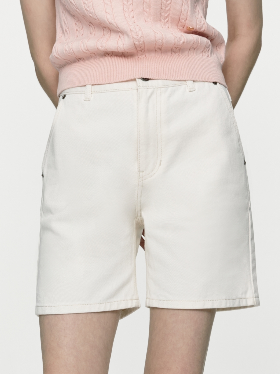DEPOUND Denim Shorts - ecru