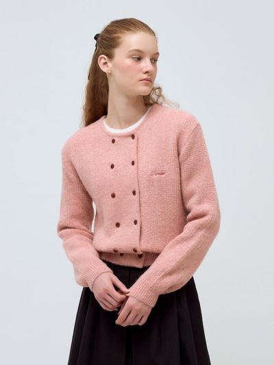 DEPOUND double alpaca cardigan - pink