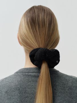 DEPOUND glitter tweed scrunchie - black