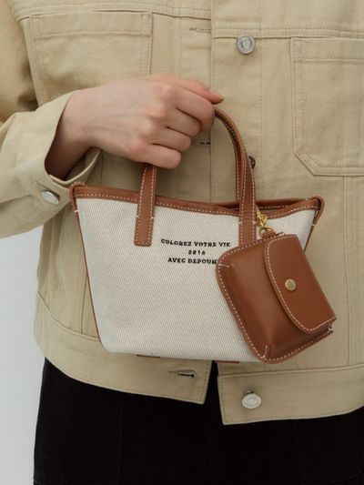 DEPOUND Leather Multi Case Bag Charm_Camel