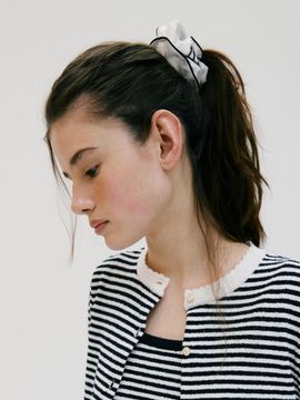 DEPOUND Line Double Scrunchie Hair Tie [WHITE]