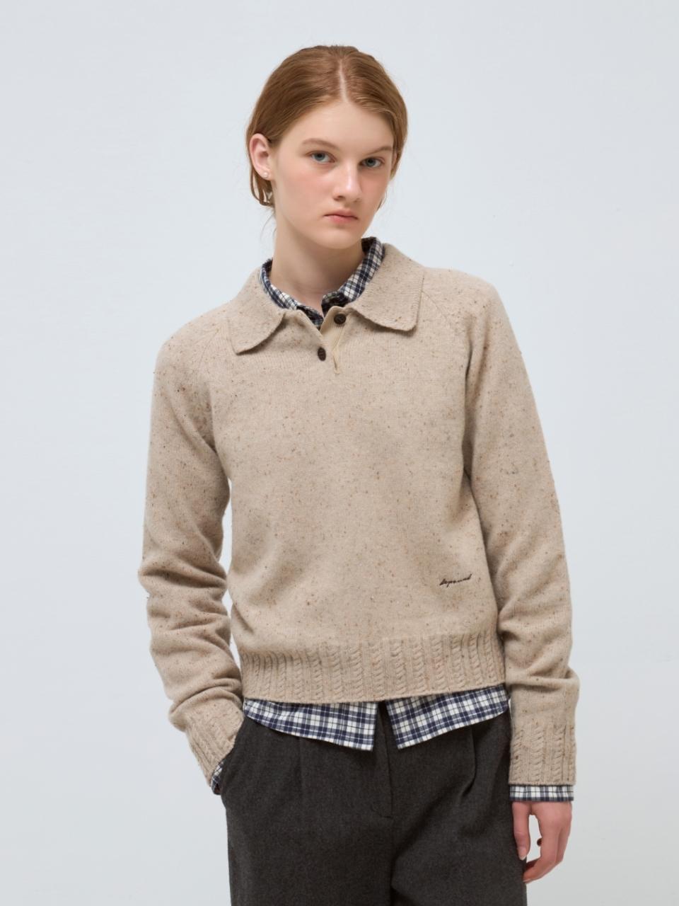 DEPOUND nep collar pullover - beige