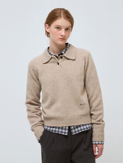 DEPOUND nep collar pullover - beige