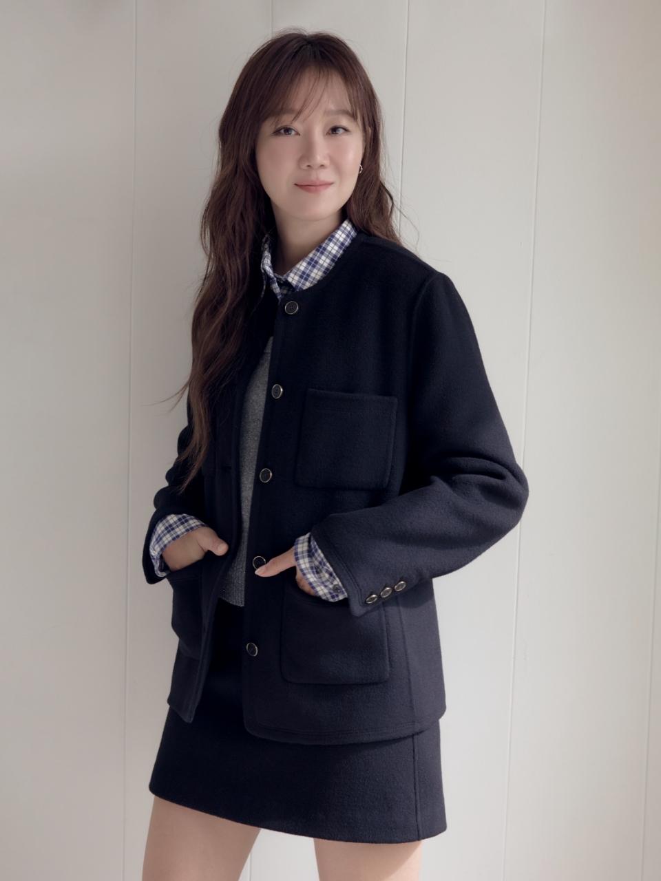 DEPOUND no collar wool blended jacket - black