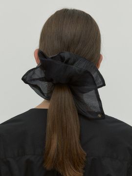 DEPOUND Organza Square Scrunchies_Black