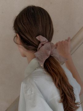 DEPOUND Organza Square Scrunchies_Brown