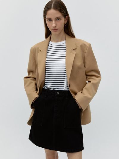 DEPOUND Oversized Fit Blazer - Beige