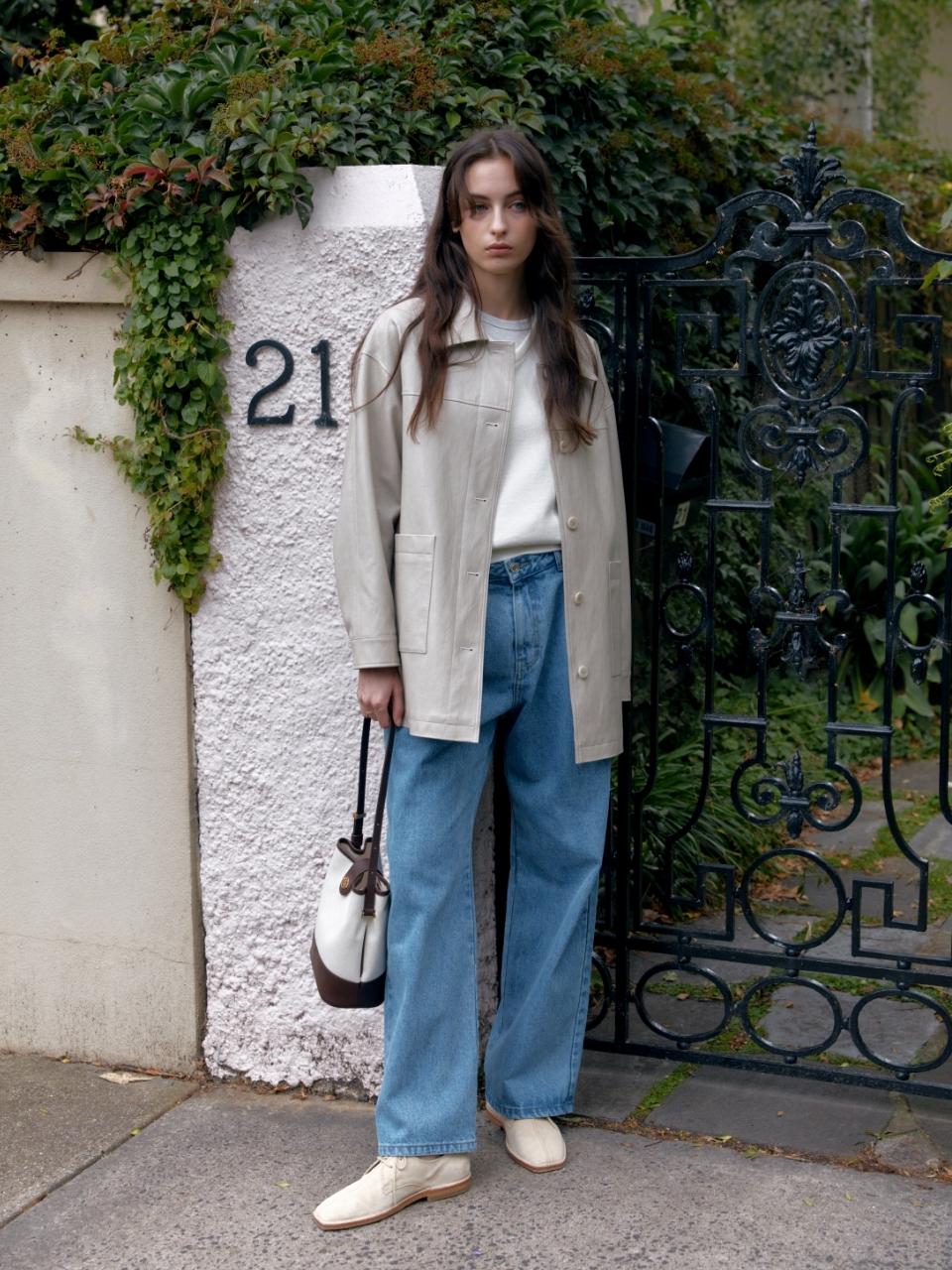 DEPOUND Pintuck Denim Pants (Medium Blue)