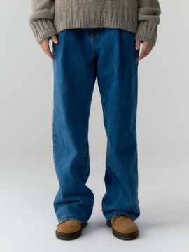 DEPOUND Pintuck Wide Denim Pants - Blue