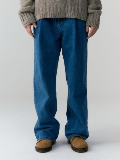 DEPOUND Pintuck Wide Denim Pants - Blue