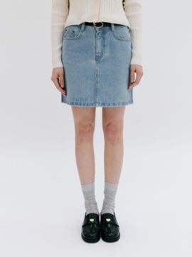 DEPOUND Premium Denim H-line Mini Skirt [Medium Blue]