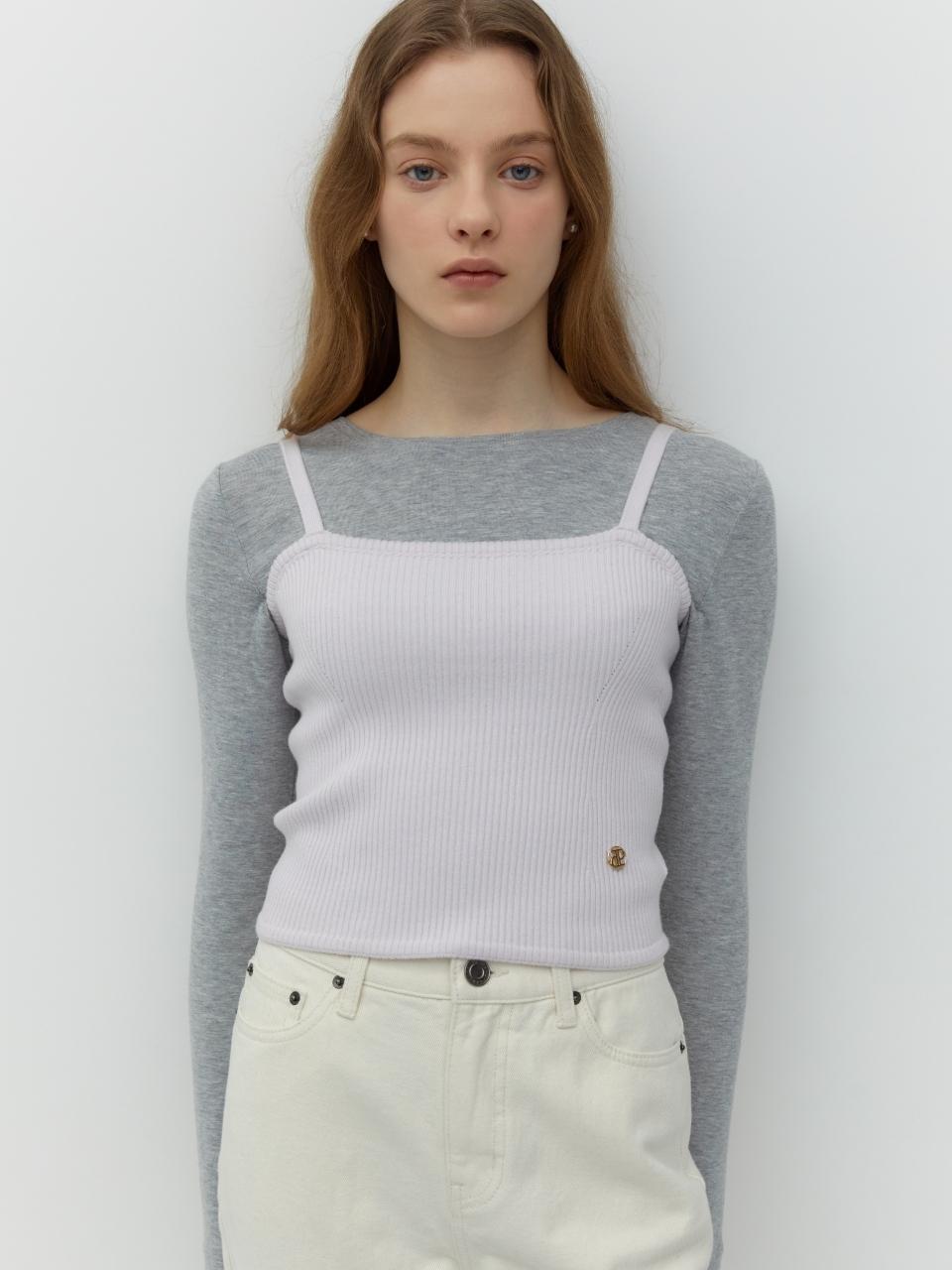 DEPOUND Sleeveless Knit Top (Light Violet)